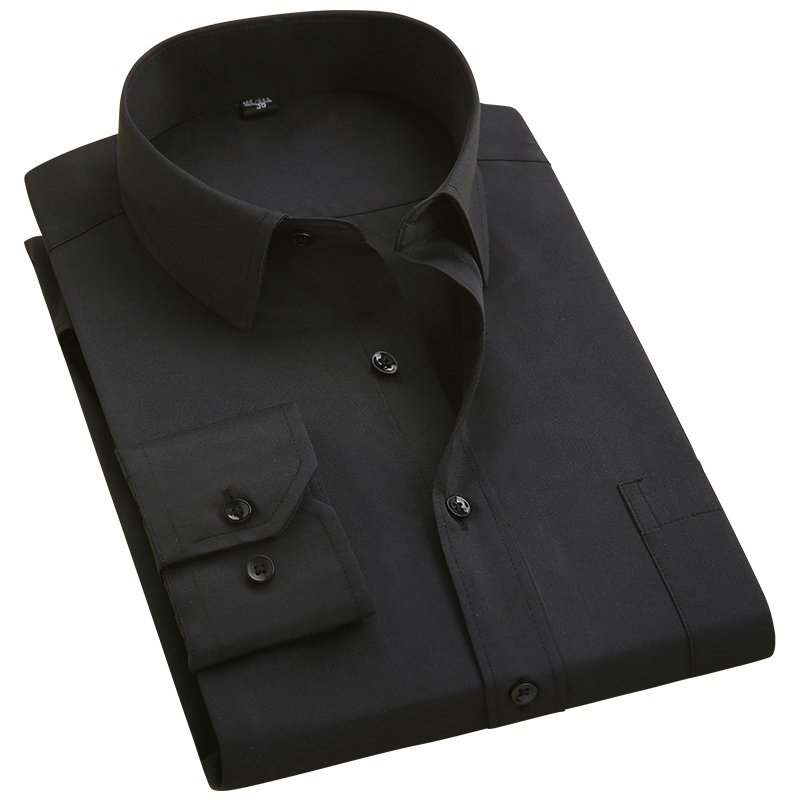 男黑襯衫(長袖)上班 工做服 制服 大尺碼 mcps35
